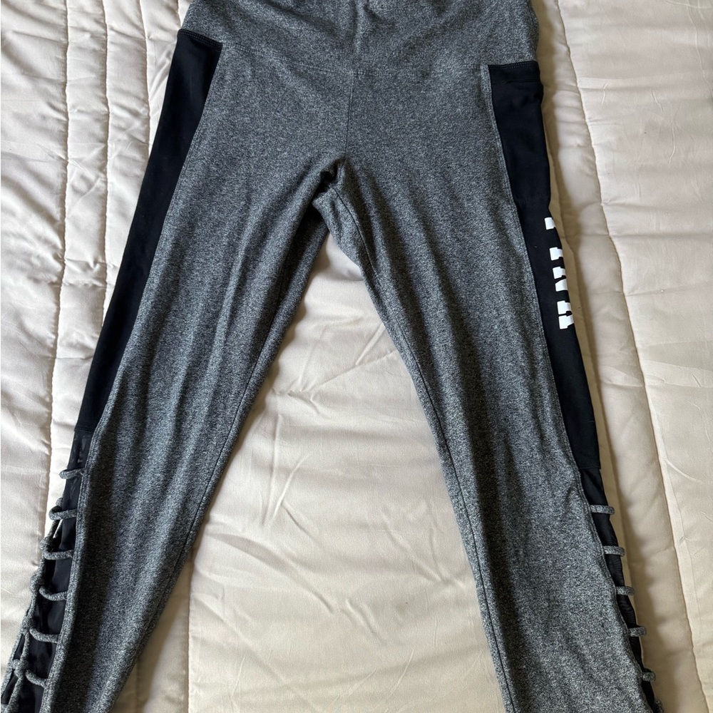 Women's Gray and Black Leggings